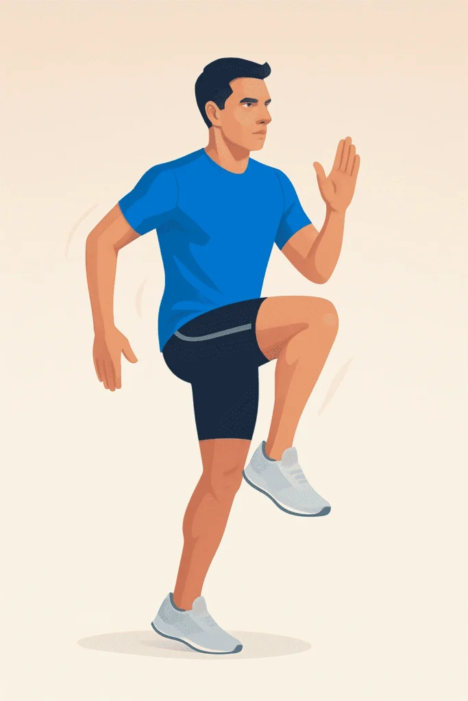High knees exercise at home cardio workout for fat burning