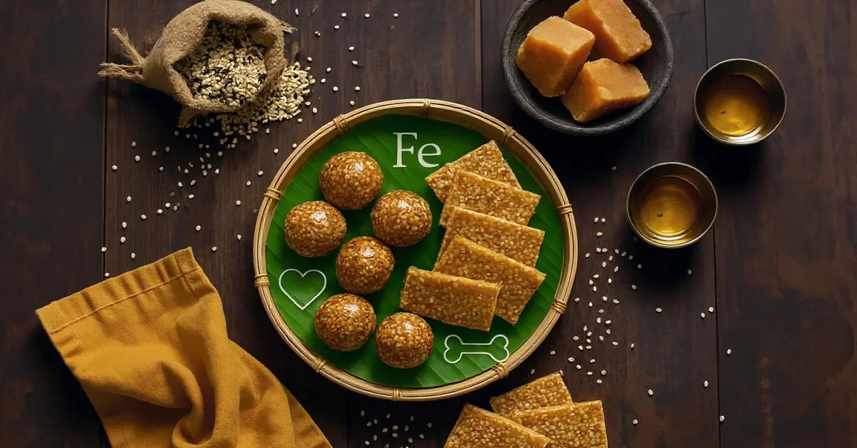 Health benefits of eating sesame seeds with jaggery in India