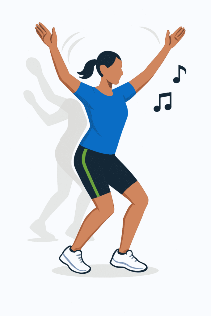 Group of people doing dance and Zumba cardio workout for weight los