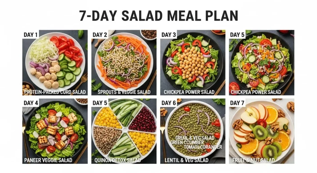 7-Day Salad Diet Plan Meal Calendar for Weight Loss