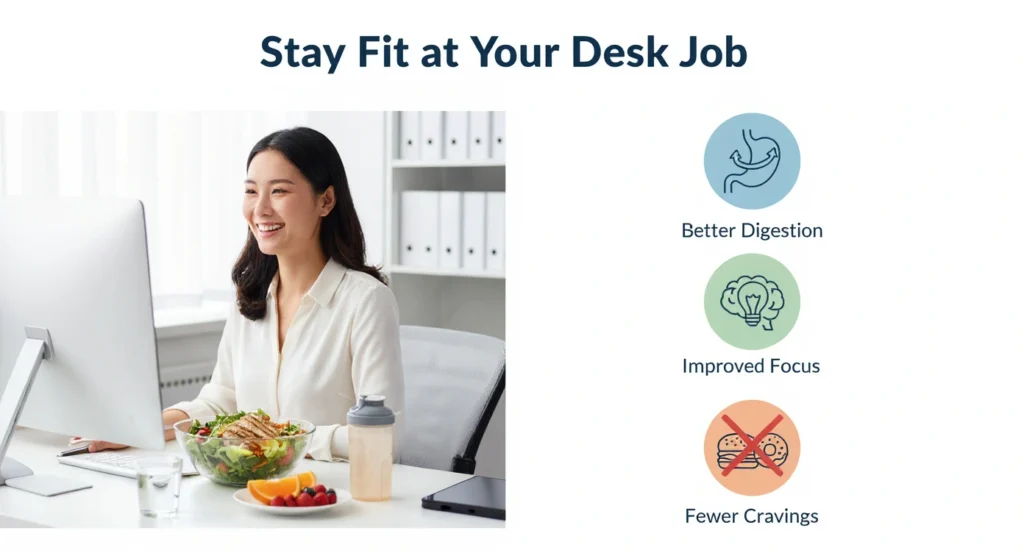 Benefits of healthy eating for office workers who sit all day