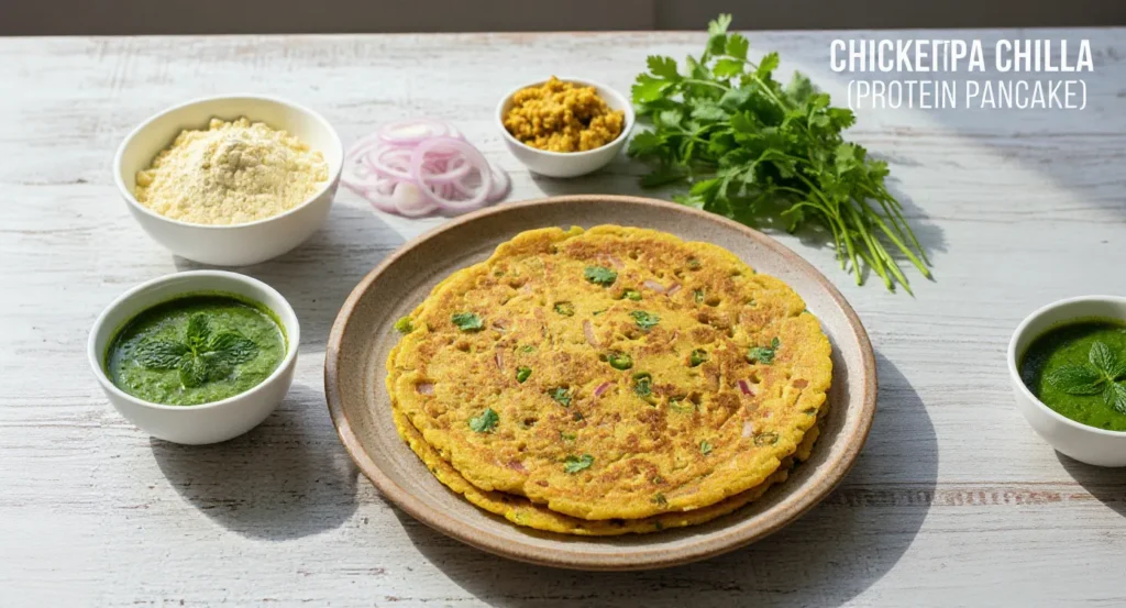 Chickpea Chilla Protein Pancake Recipe
