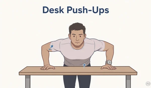 Desk push-up exercise for office fitness