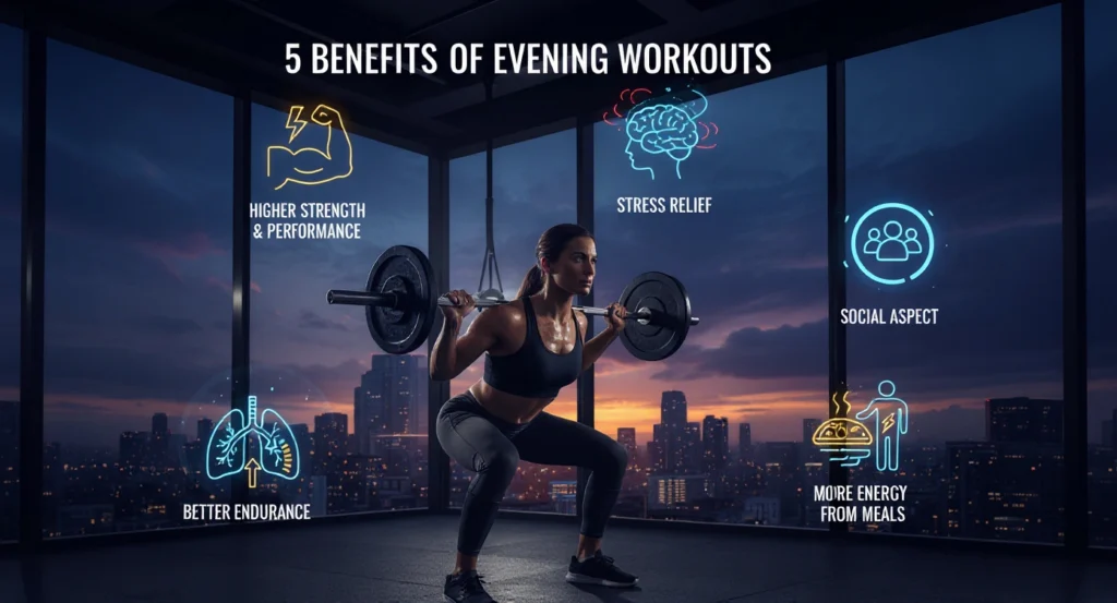 Benefits of Evening Workout for strength, performance, and stress relief