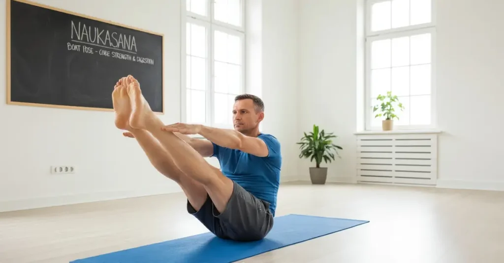 Naukasana Boat Pose Yoga for Prostate Health and Core Strength in Men