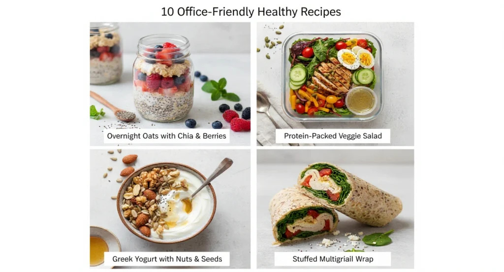 Office-friendly healthy recipes for desk job workers