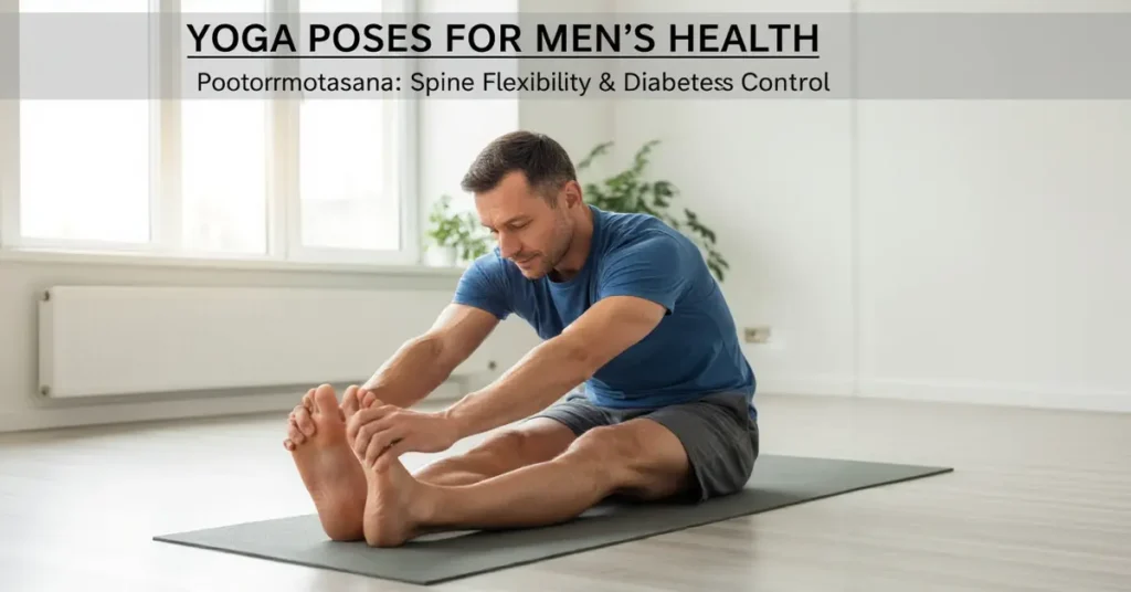 Paschimottanasana Seated Forward Bend Yoga Pose for Stress Relief and Diabetes