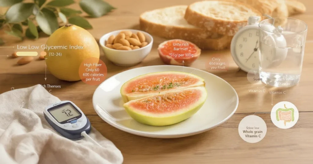 Guava nutrition and health benefits for diabetics compared in chart