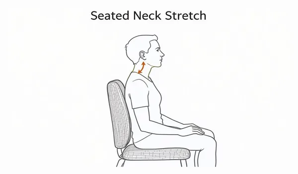 Seated neck stretch desk exercise for office workers