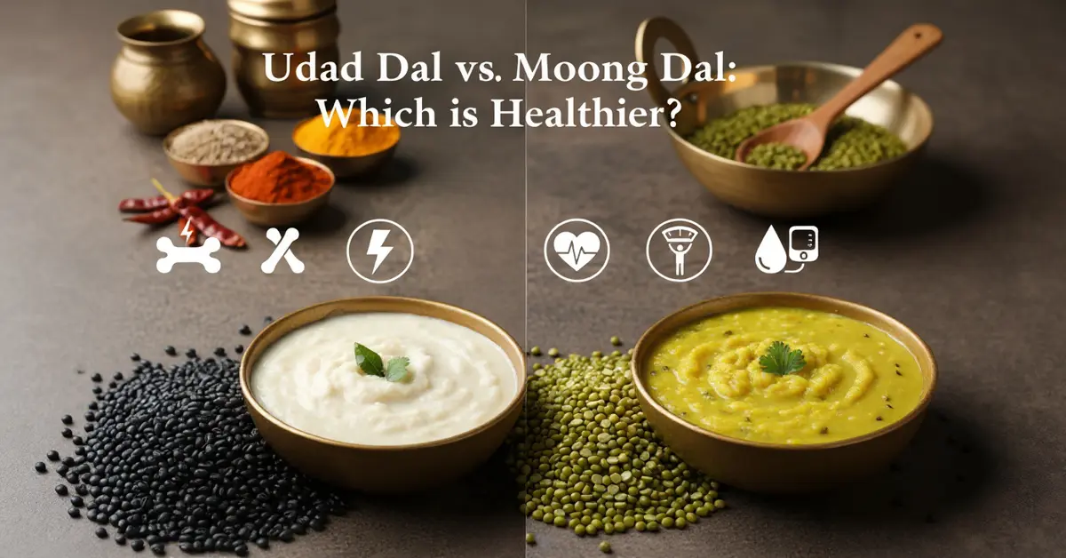 Healthy Indian Dal Bowl with Urad Dal and Moong Dal