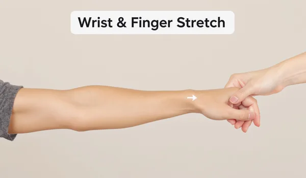 Wrist and finger stretch for office workers typing all day