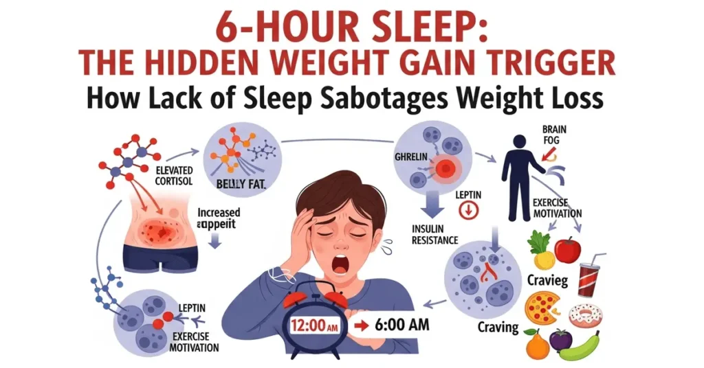 6-hour sleep linked with weight gain, cravings, and slow metabolism