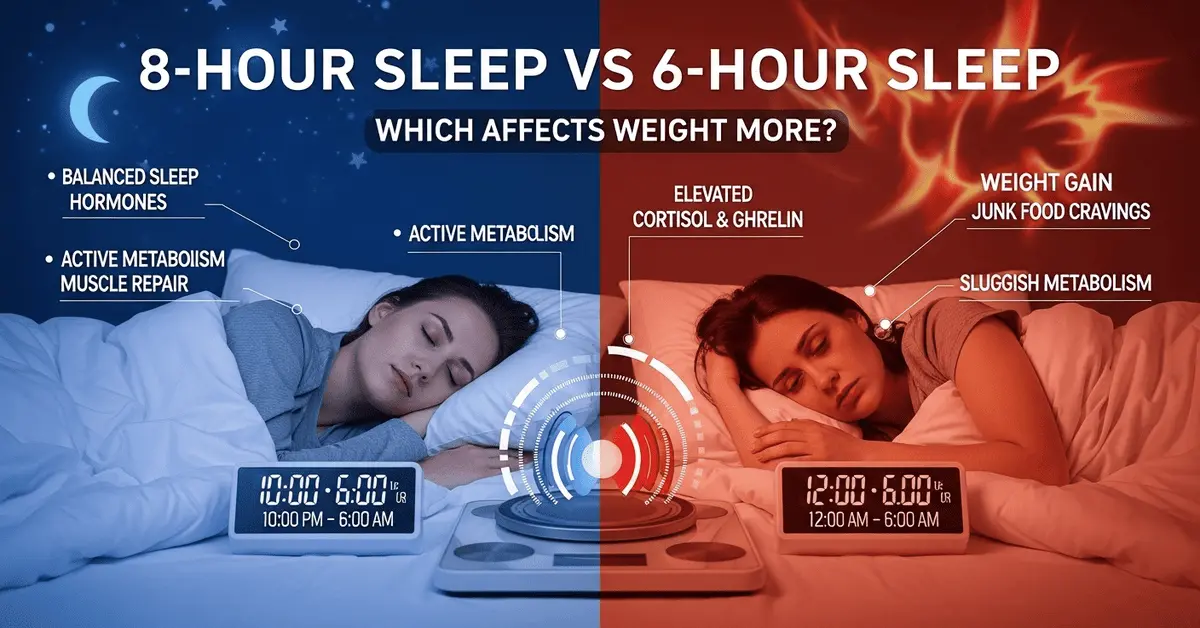 Comparison of 8-hour sleep vs 6-hour sleep and their impact on weight loss