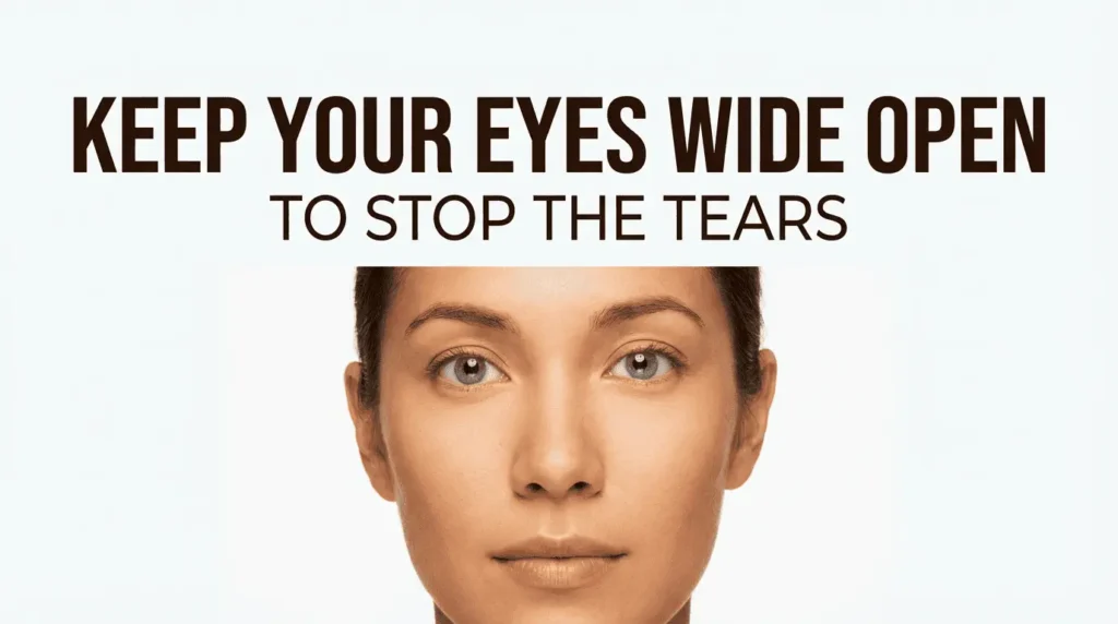 Keep your eyes wide open to stop the tears.