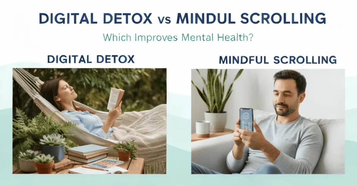 Comparison of digital detox and mindful scrolling