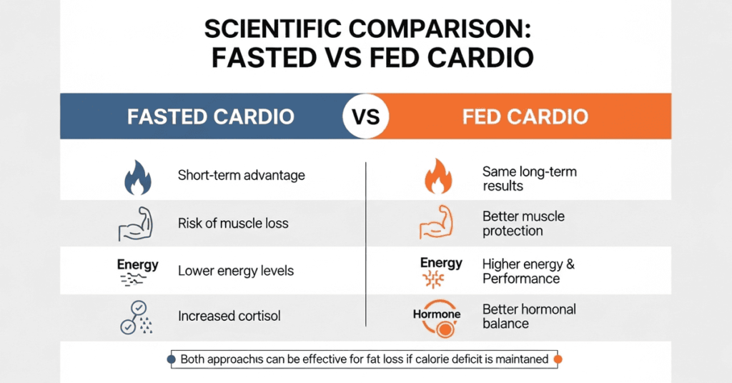 Scientific comparison between fasted and fed cardio for fat loss and metabolism
