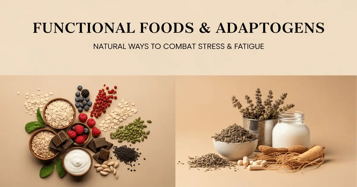 Functional foods and adaptogens for stress relief