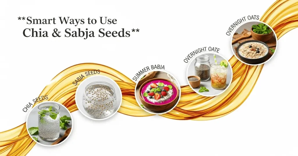 "How to use chia and sabja seeds in drinks and recipes"