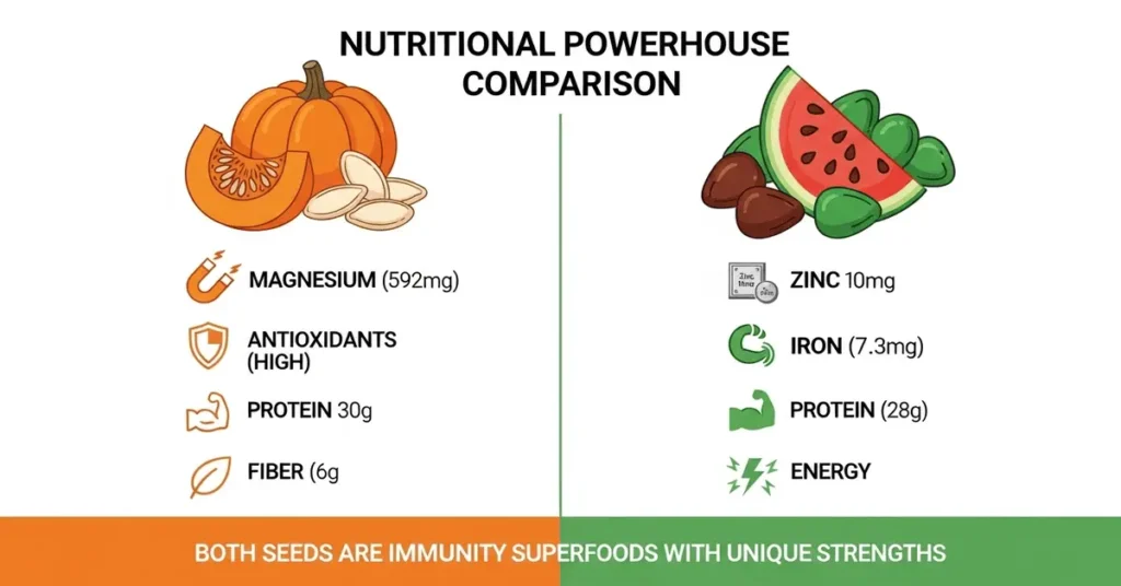 Nutritional comparison of pumpkin and watermelon seeds for better immunity and health