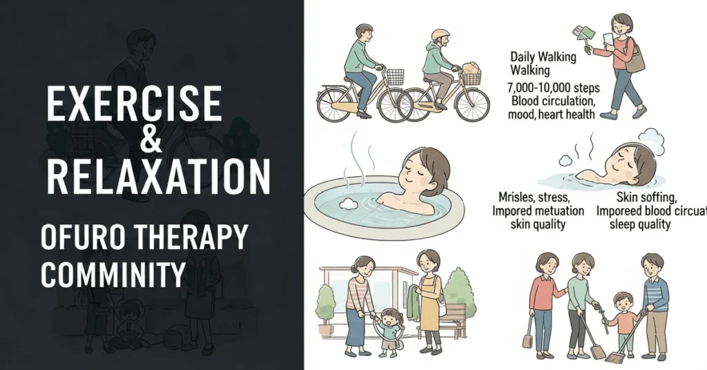 Japanese people walking in nature as part of their daily healthy routine