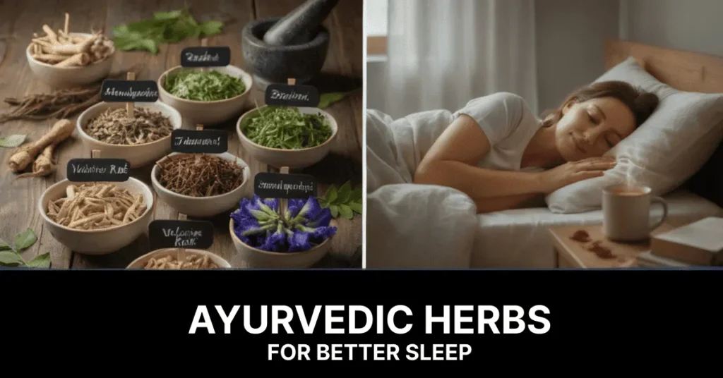 Ayurvedic herbs like Ashwagandha and Brahmi that promote deep and restful sleep
