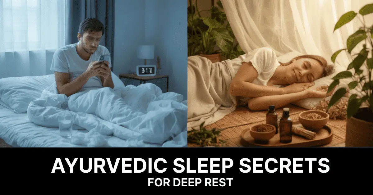 Woman sleeping peacefully after following Ayurvedic sleep secrets for deep rest