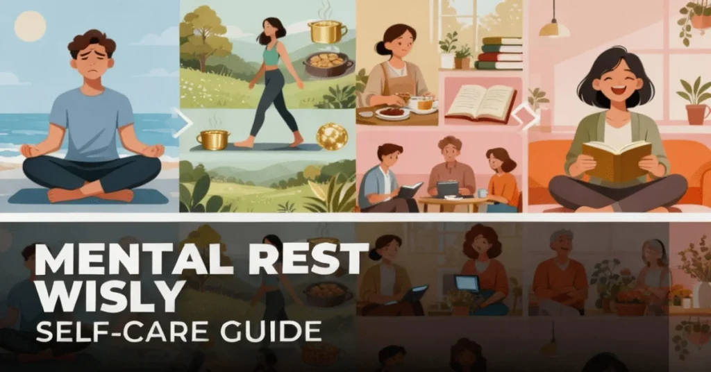 Person practicing mindful rest to recover mental energy