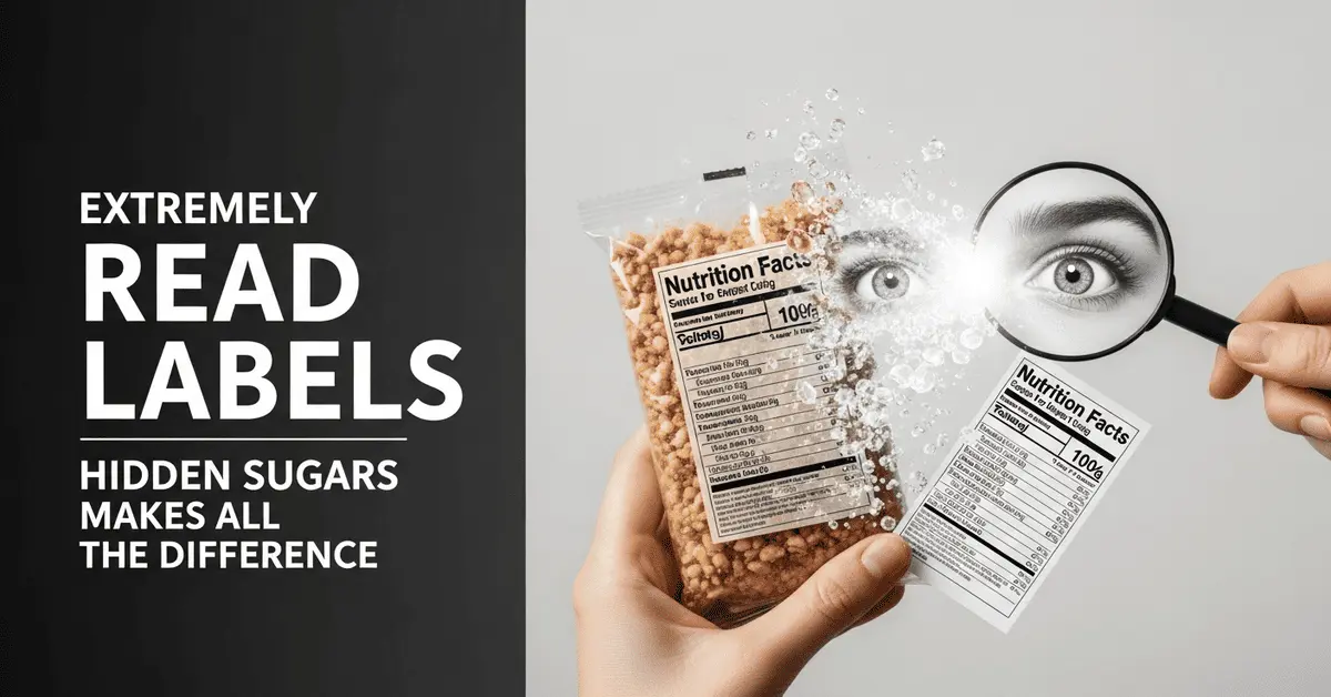 Reading food labels to identify hidden sugars in packaged foods